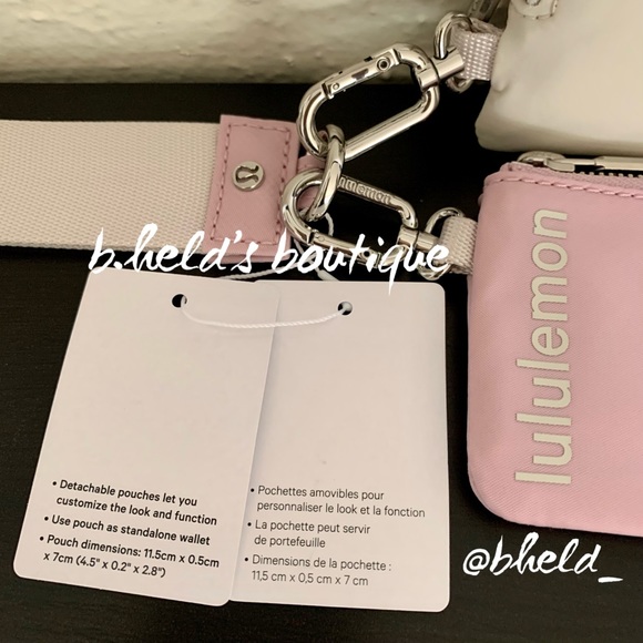 lululemon Dual Pouch Wristlet in White Opal/Pink Peony OS Brand New NWT - Picture 4 of 15